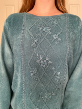 Load image into Gallery viewer, Teal Chenille Sweater
