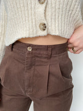 Load image into Gallery viewer, Vintage Brown Pleated Pants
