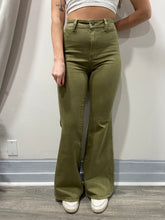 Load image into Gallery viewer, Free People Olive Flare Jeans
