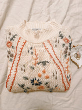 Load image into Gallery viewer, Floral Embroidered Mock Neck Sweater
