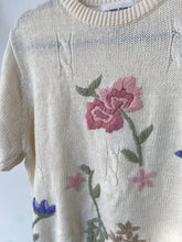 Load image into Gallery viewer, Vintage Floral Short-Sleeve Sweater
