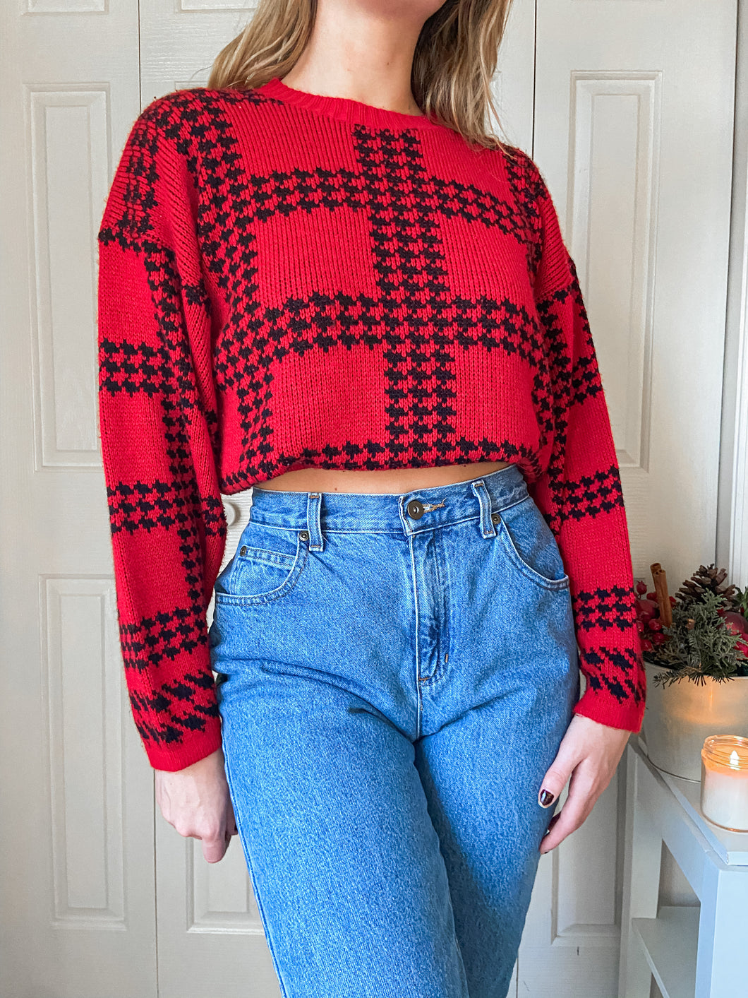 Vintage Houndstooth Sweater