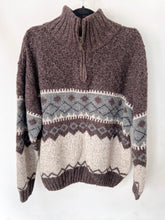 Load image into Gallery viewer, Vintage Patterned Quarter-Zip Sweater
