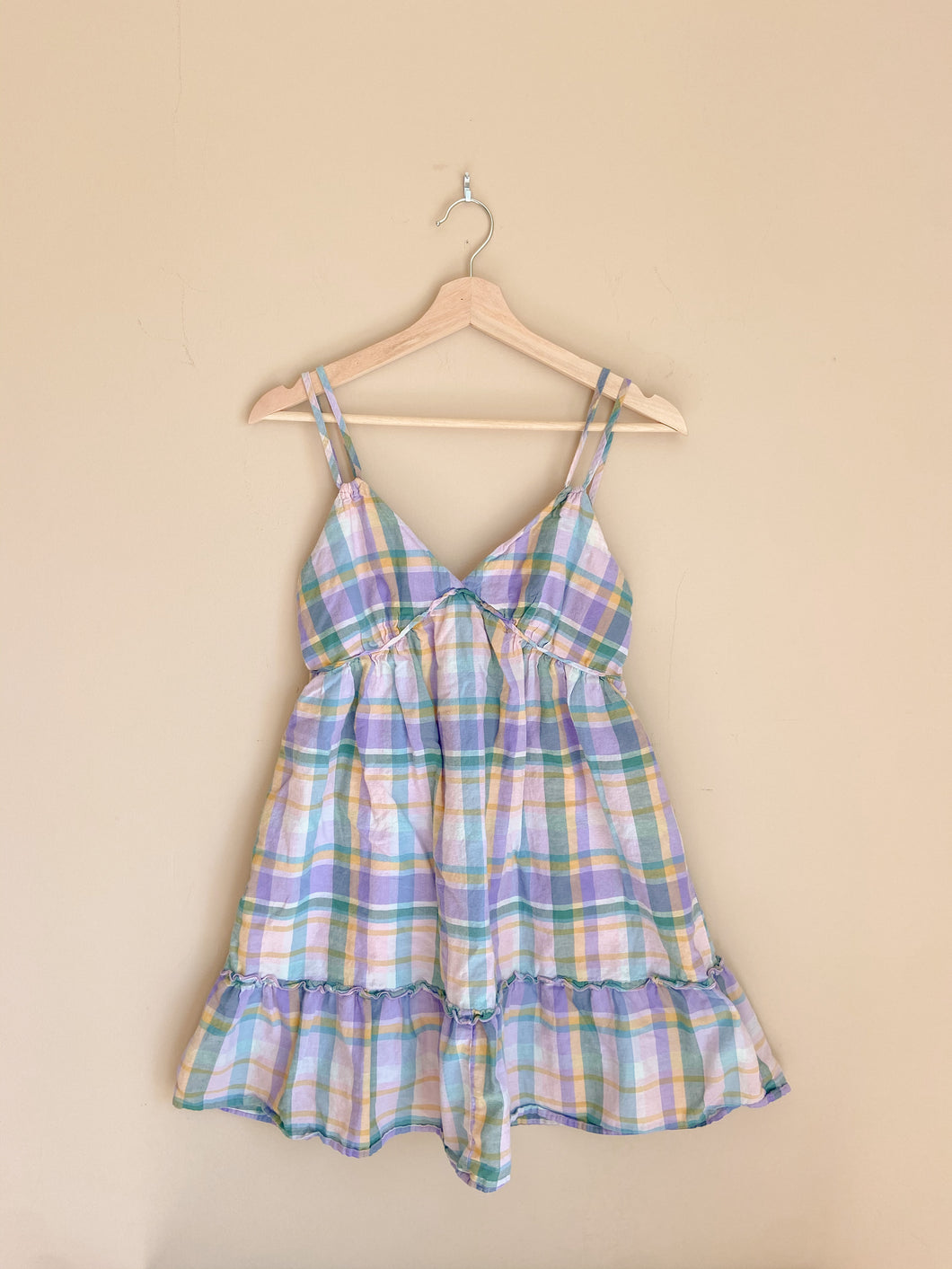 Plaid Ruffle Mini Dress