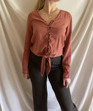 Load image into Gallery viewer, Terracotta Button-Up Blouse
