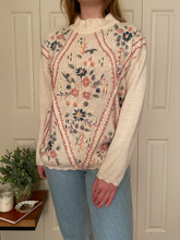 Load image into Gallery viewer, Floral Embroidered Mock Neck Sweater
