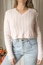 Load image into Gallery viewer, Cropped Cable Knit Sweater
